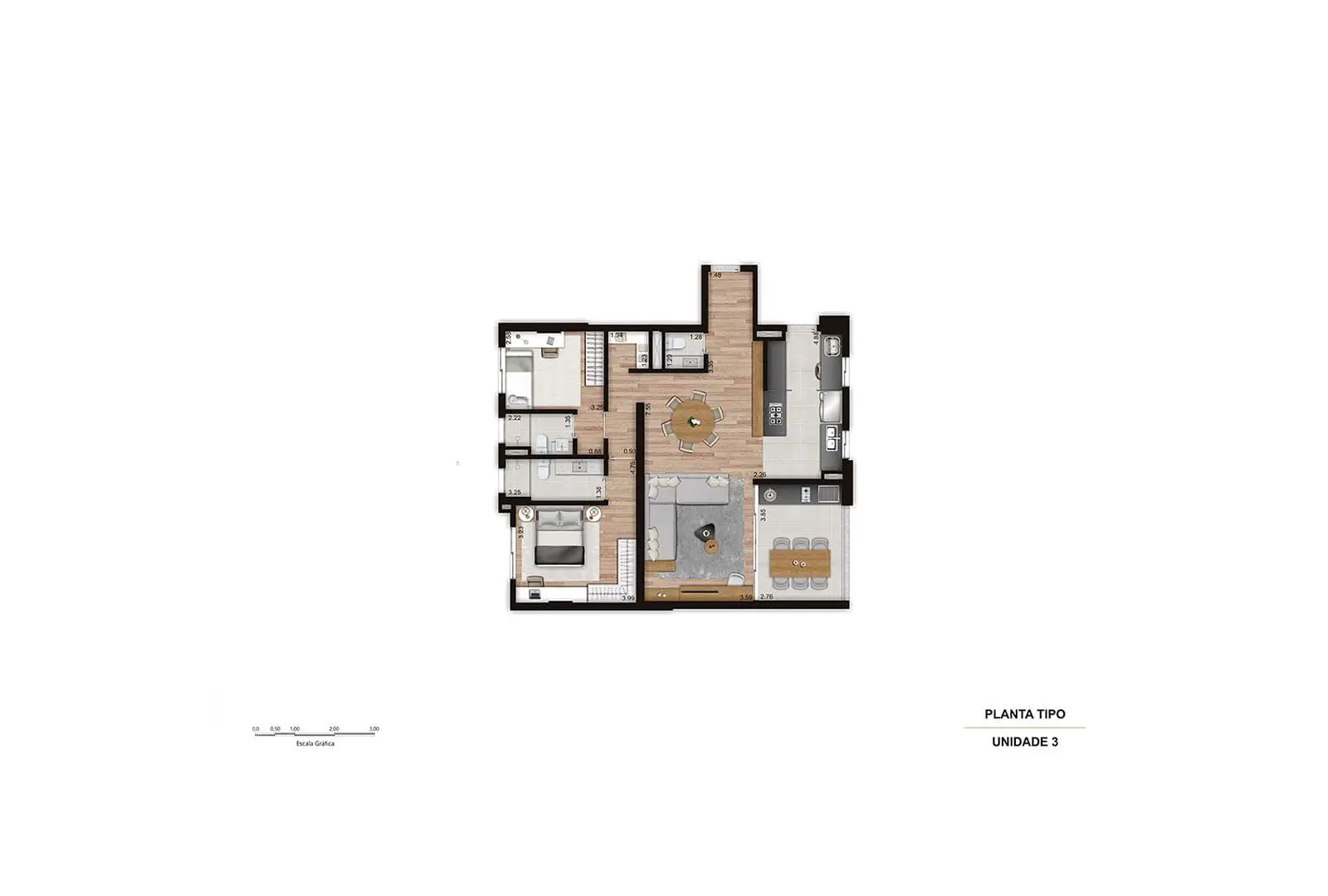 Planta — 2 SUITES - 2 VAGAS