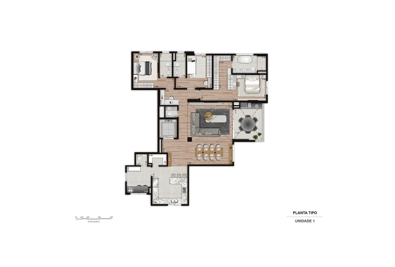 Planta — 3 SUITES - 3 VAGAS